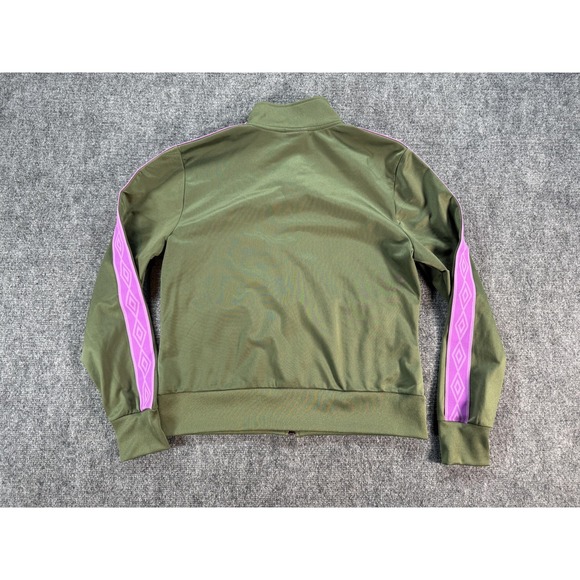 Vintage Umbro Track Jacket Mens Large Green Pink Full Zip Athletic Soccer Retro - Picture 13 of 14